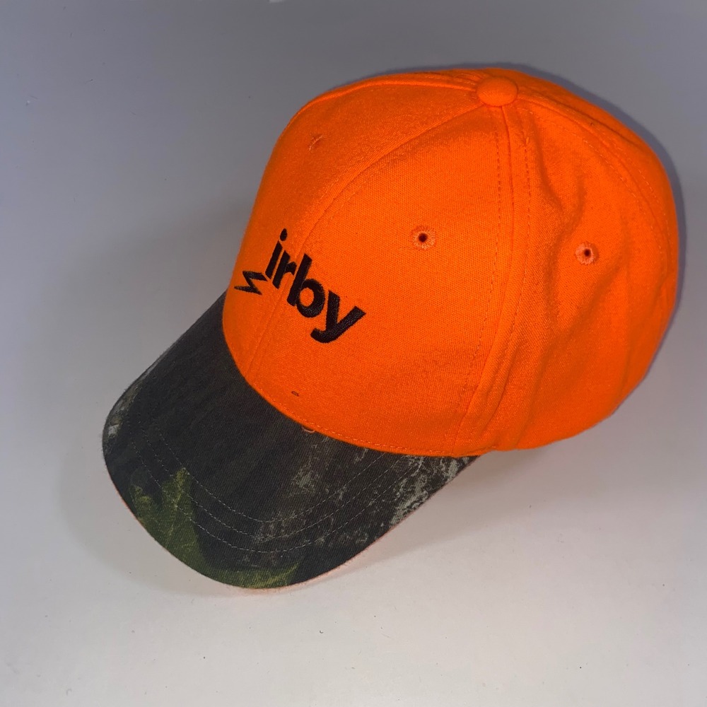 Irby Construction Geiger Blaze Orange Camo Baseball Hat Adjustable Safety Cap